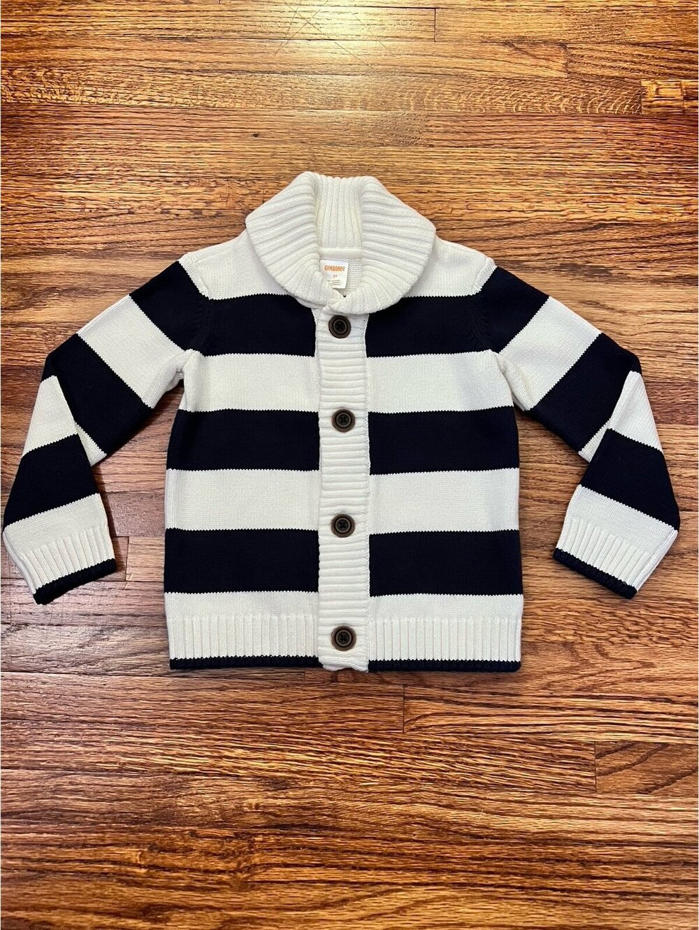 Gymboree Boys Striped Shawl Cardigan Sweater (3T)*Brand New/NWT